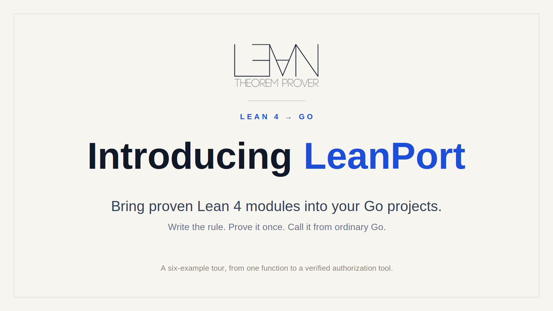 Introducing LeanPort: Bring Proven Lean 4 Modules into Your Go Projects