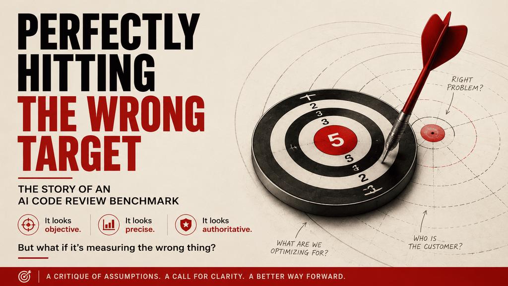 Perfectly Hitting the Wrong Target: The Story of an AI Code Review Benchmark