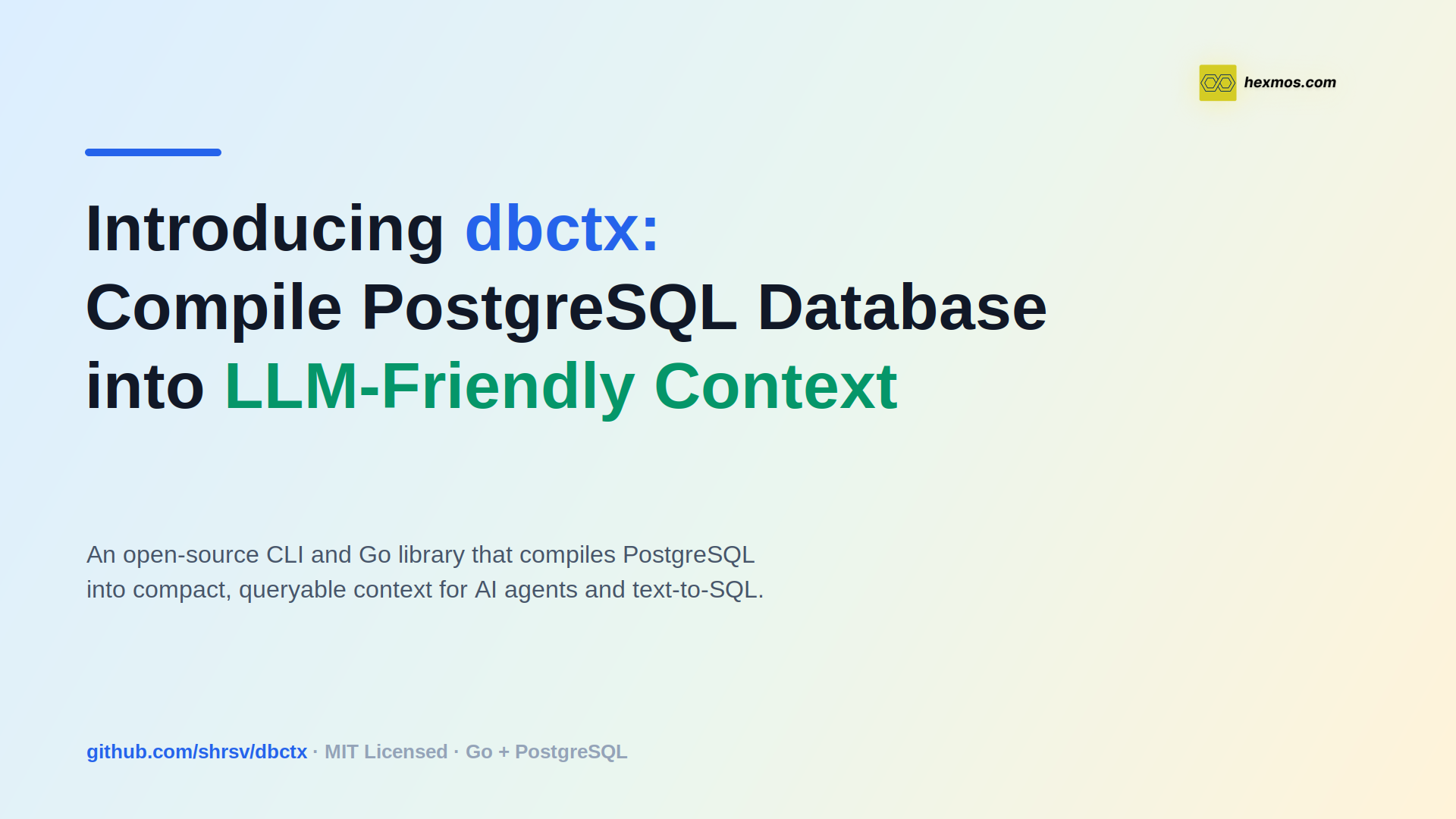 Introducing dbctx: Compile PostgreSQL Database into LLM-Friendly Context